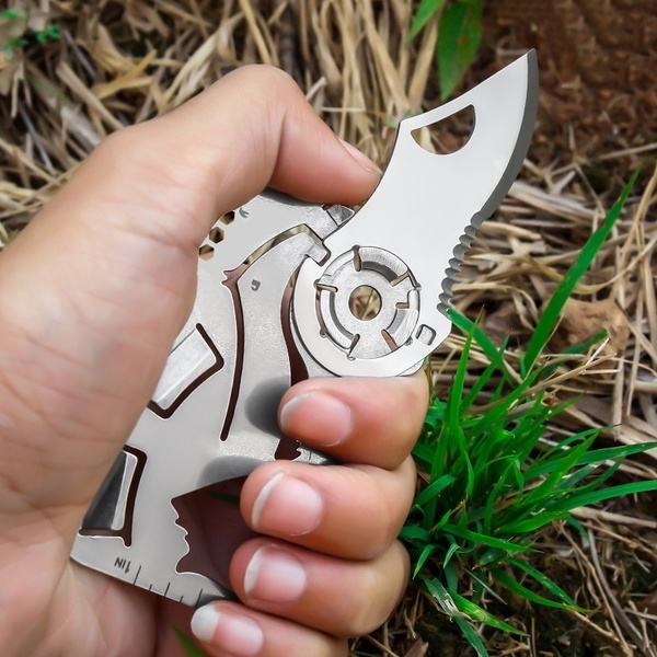 CUCHILLO PLEGABLE DE ACERO INOXIDABLE DE TARJETA AJ41 - 2