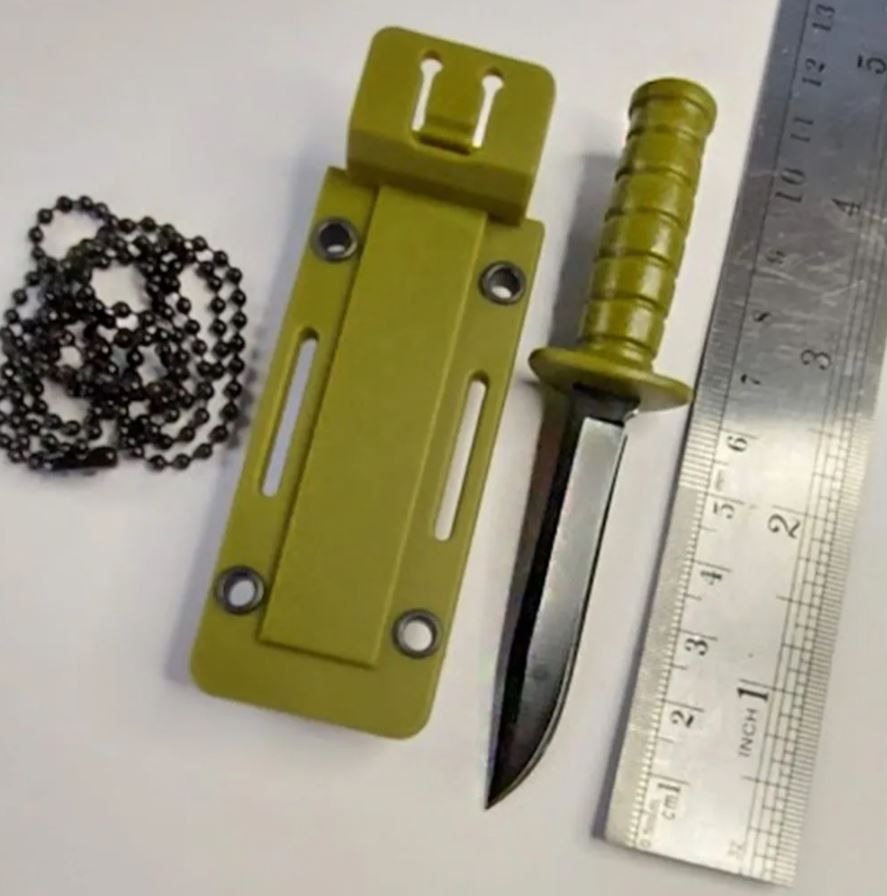 CUCHILLO INVENCIBLE MINI COLLAR TÁCTICO DEFENS PERSONAL DISUACION AF91 ACERO - 3