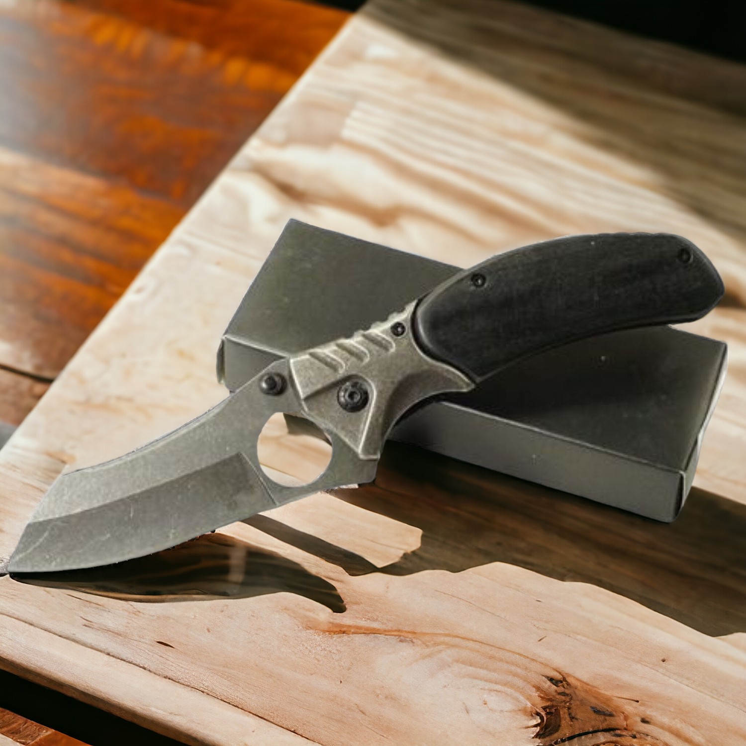 NAVAJA INVENCIBLE GREY ASH ASISTIDA CON GRIP AL76 ACERO - 1