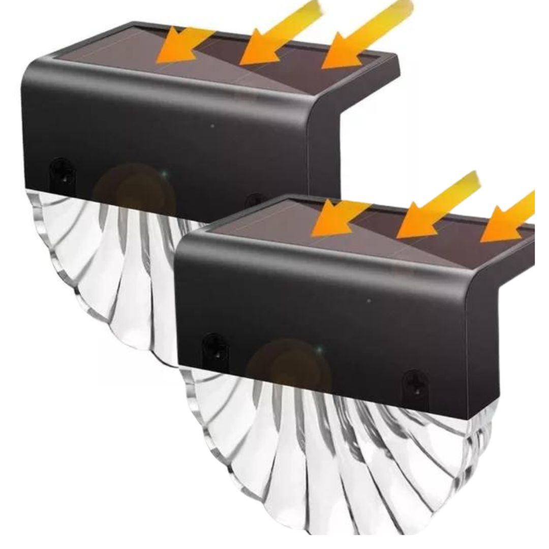 KIT 2 LUCES SOLARES PATIO JARDÍN PARA ESCALERAS Y MUROS NB48 - 1