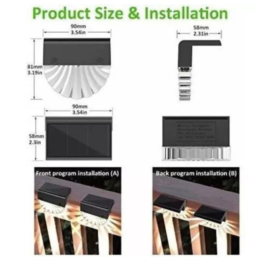 KIT 2 LUCES SOLARES PATIO JARDÍN PARA ESCALERAS Y MUROS NB48 - 2