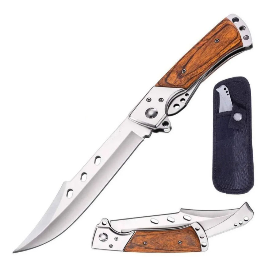 CUCHILLO INVENCIBLE PLEGABLE CAZA GRAND CAÑON MANGO PALISANDRO ACERO - 2