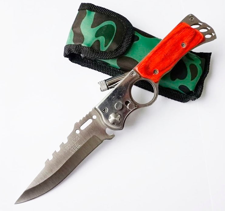 CUCHILLO INVENCIBLE NAVAJA CORTAPLUMA AK47 PRINCESAS AH22 ACERO - 2