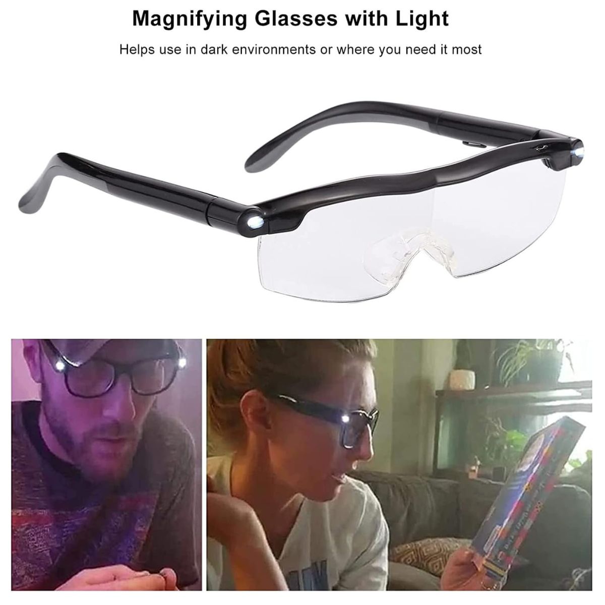 LENTES INVENCIBLE LUPA LED BLOQUEA LUZ AZUL 1 RECARGABLE NA89 - 8