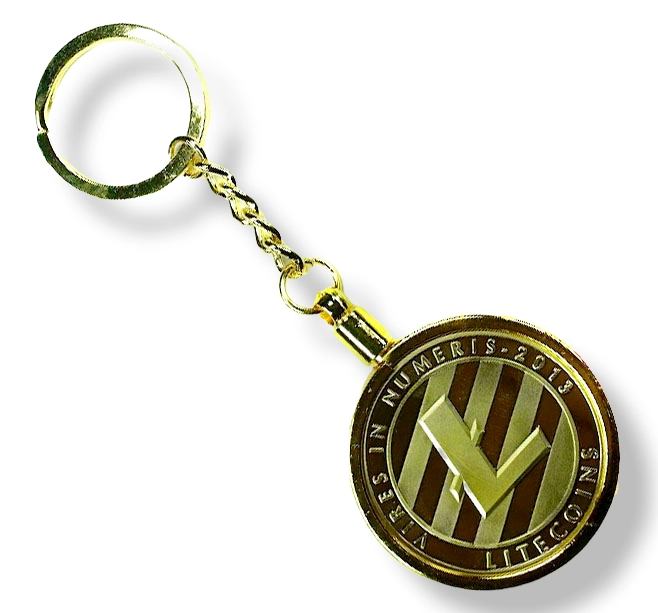 LLAVERO LITECOIN GOLD  DE LUJO. AJ50 - 1