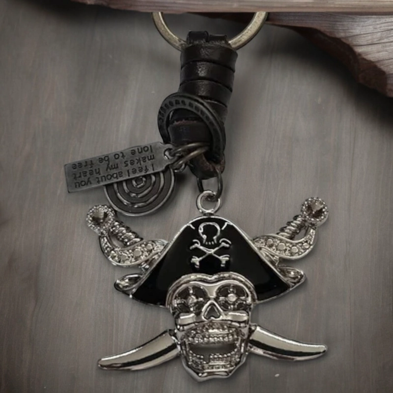 LLAVERO RASTA PIRATA PERLA NEGRA CON INSIGNIA AL65 - 3