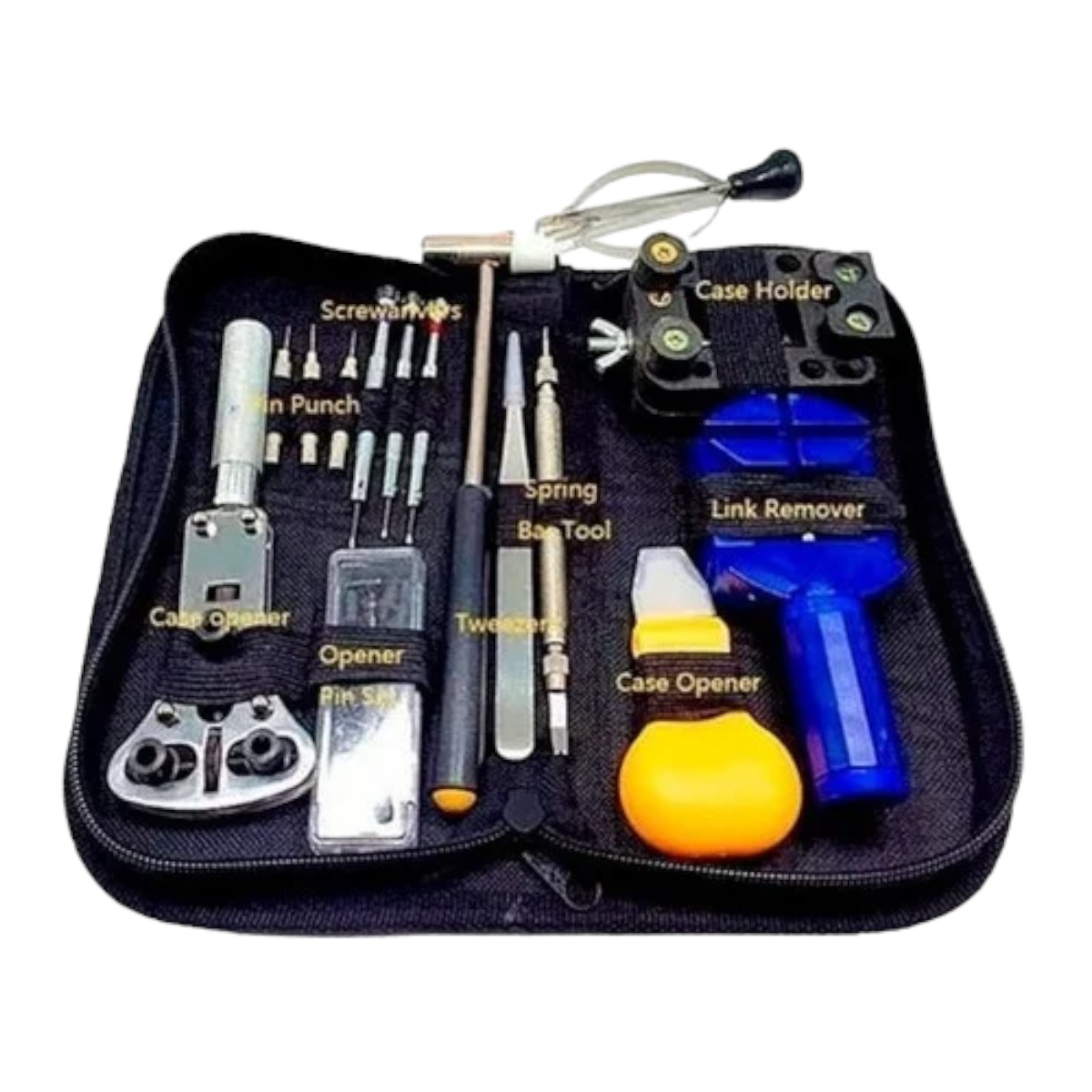 KIT DE REPARACIÓN INVENCIBLE REPARADOR RELOJERIA RELOJES RELOJ KIT 16 PIEZAS CON ESTUCHE AM71 - 1
