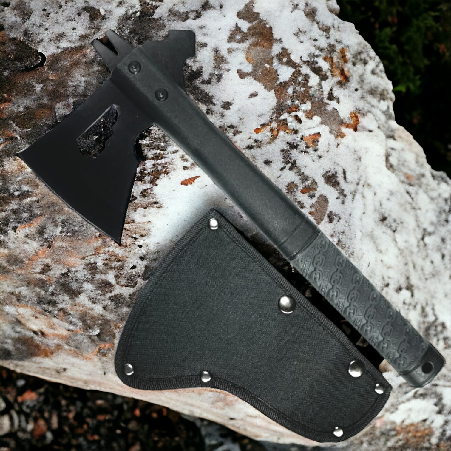 HACHA INVENCIBLE TÁCTICA TOMAHAWK CHAIN PRACTICA SUPERVIVENCIA AI95 ACERO - 1