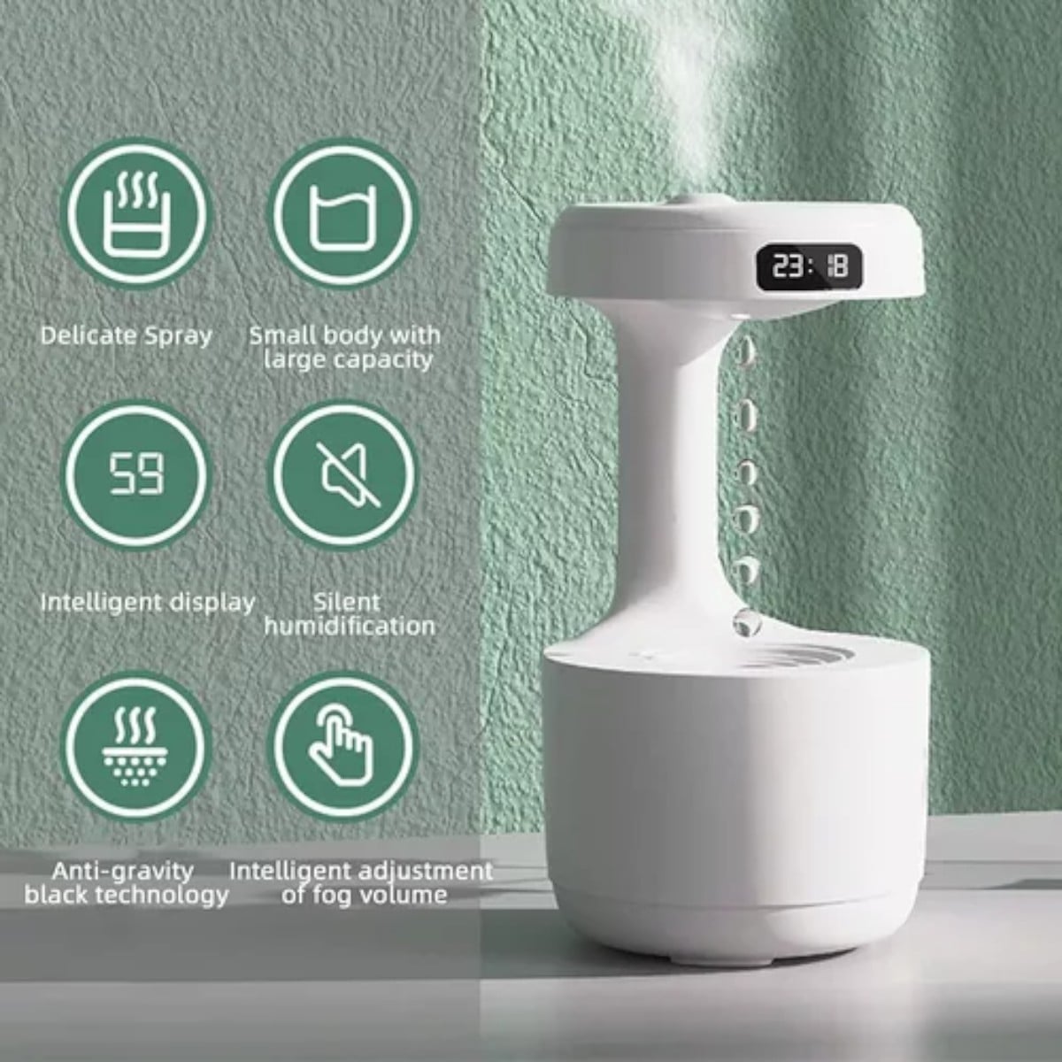 HUMIDIFICADOR DIFUSOR ANTIGRAVEDAD ULTRASÓNICO NB81 - 2