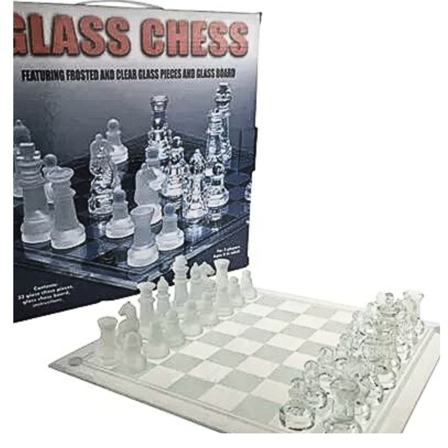 AJEDREZ INVENCIBLE JUEGO CRISTAL GRANDE 35X35 CM NUEVO MX02 - 2