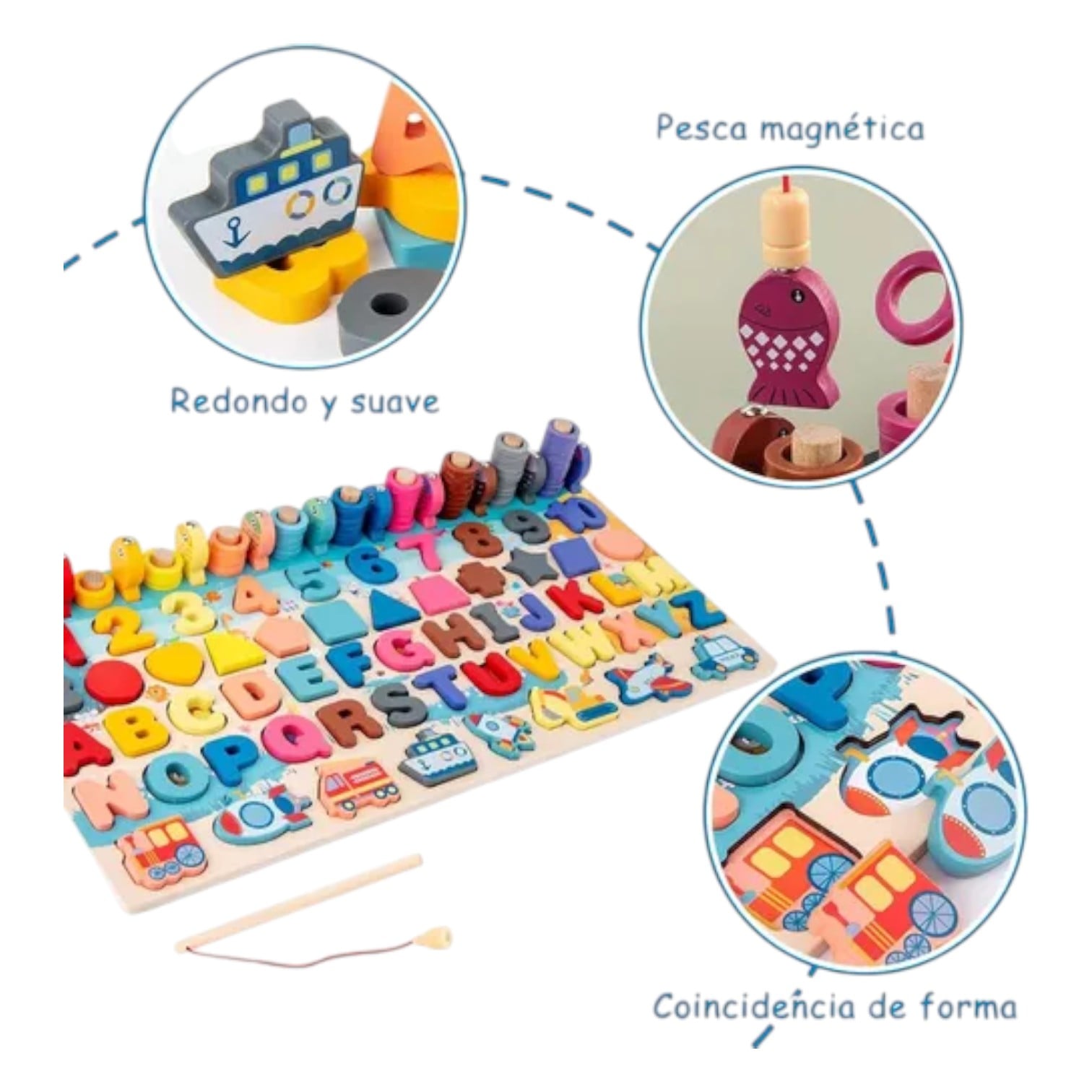 TABLERO INVENCIBLE EDUCATIVO MONTESSORI LETRAS NÚMEROS FIGURAS NC23 - 5