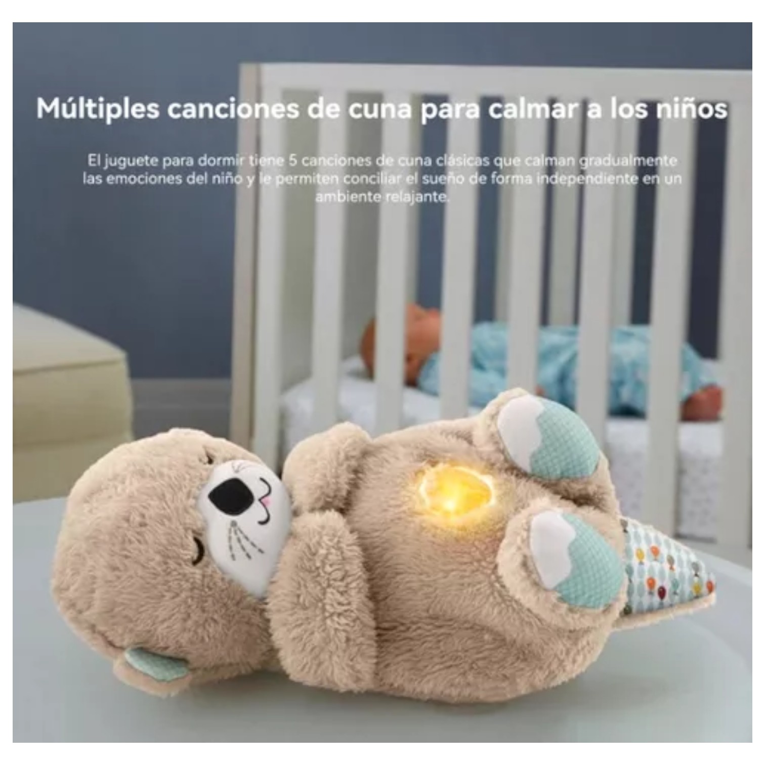PELUCHE NUTRIA ANTI ESTRÉS RESPIRA SONIDO ILUMINACIÓN NC44 - 2