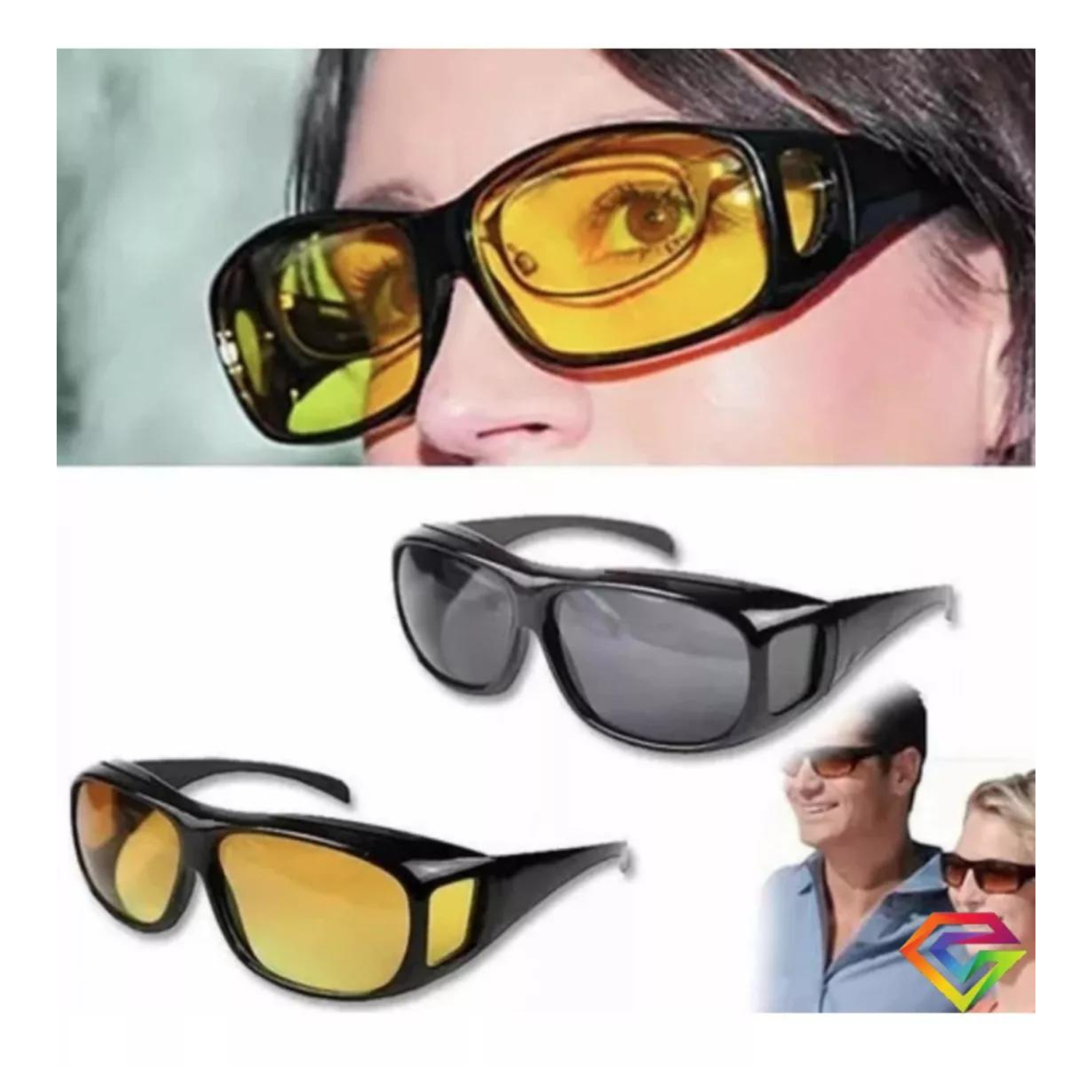 LENTES DIA NOCHE ANTIRREFLEJO NOCTURNO AMPLIFICADOR LUZ AA13 - 7