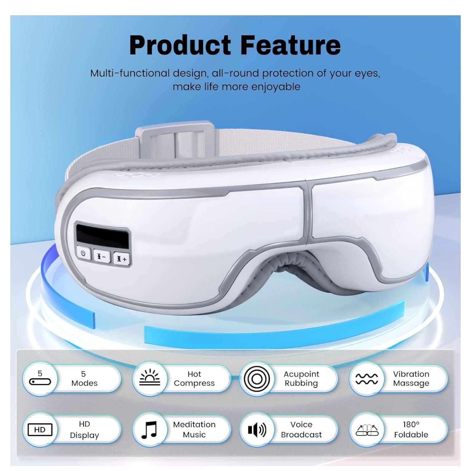 MASAJEADOR DE OJOS CON CALOR Y BLUETOOTH NC49 - 2