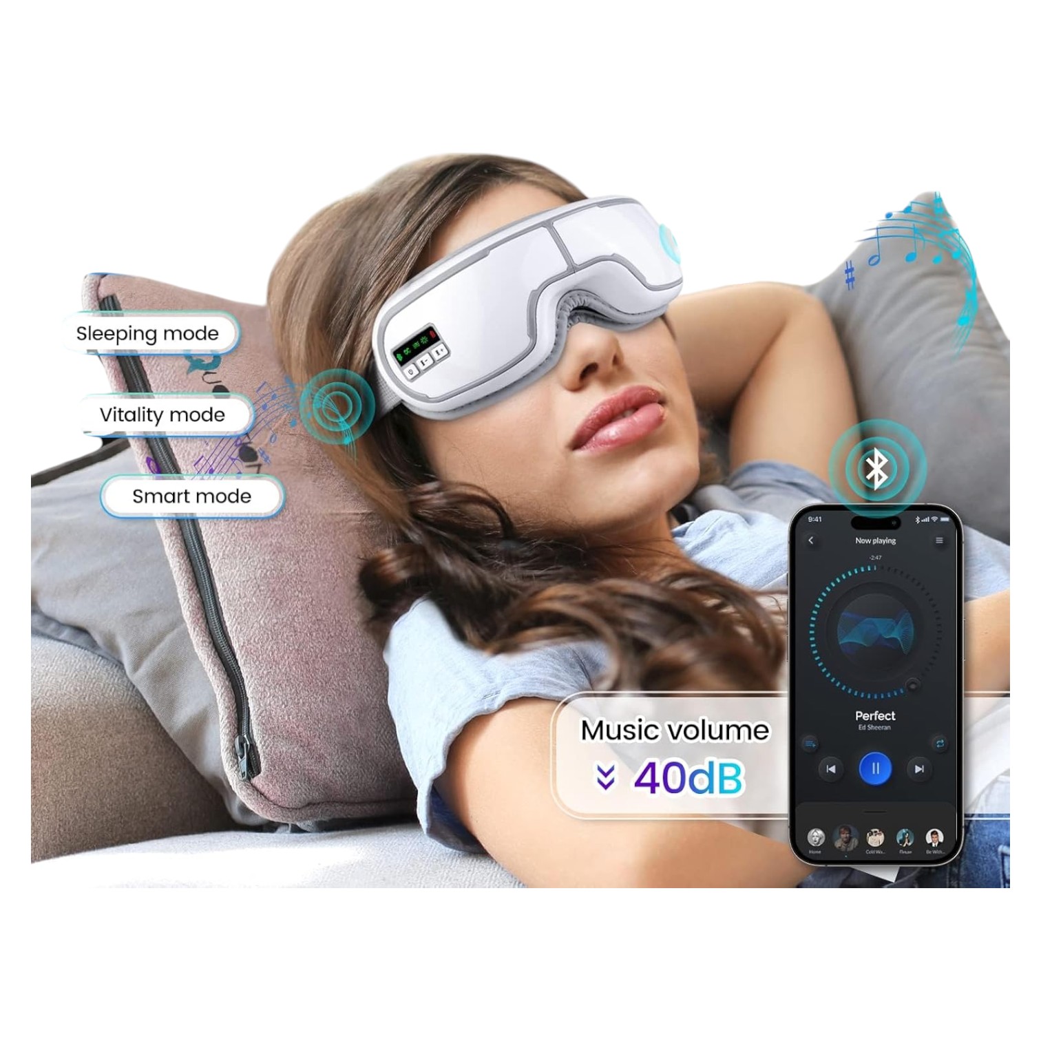 MASAJEADOR DE OJOS CON CALOR Y BLUETOOTH NC49 - 5