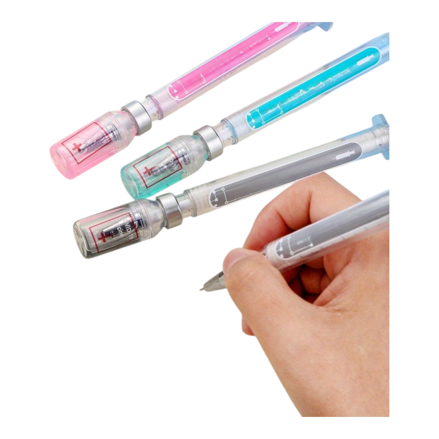 KIT 6 BOLIGRAFOS JERINGA LAPIZ GEL VACUNA LAPICERO NC60 - 7