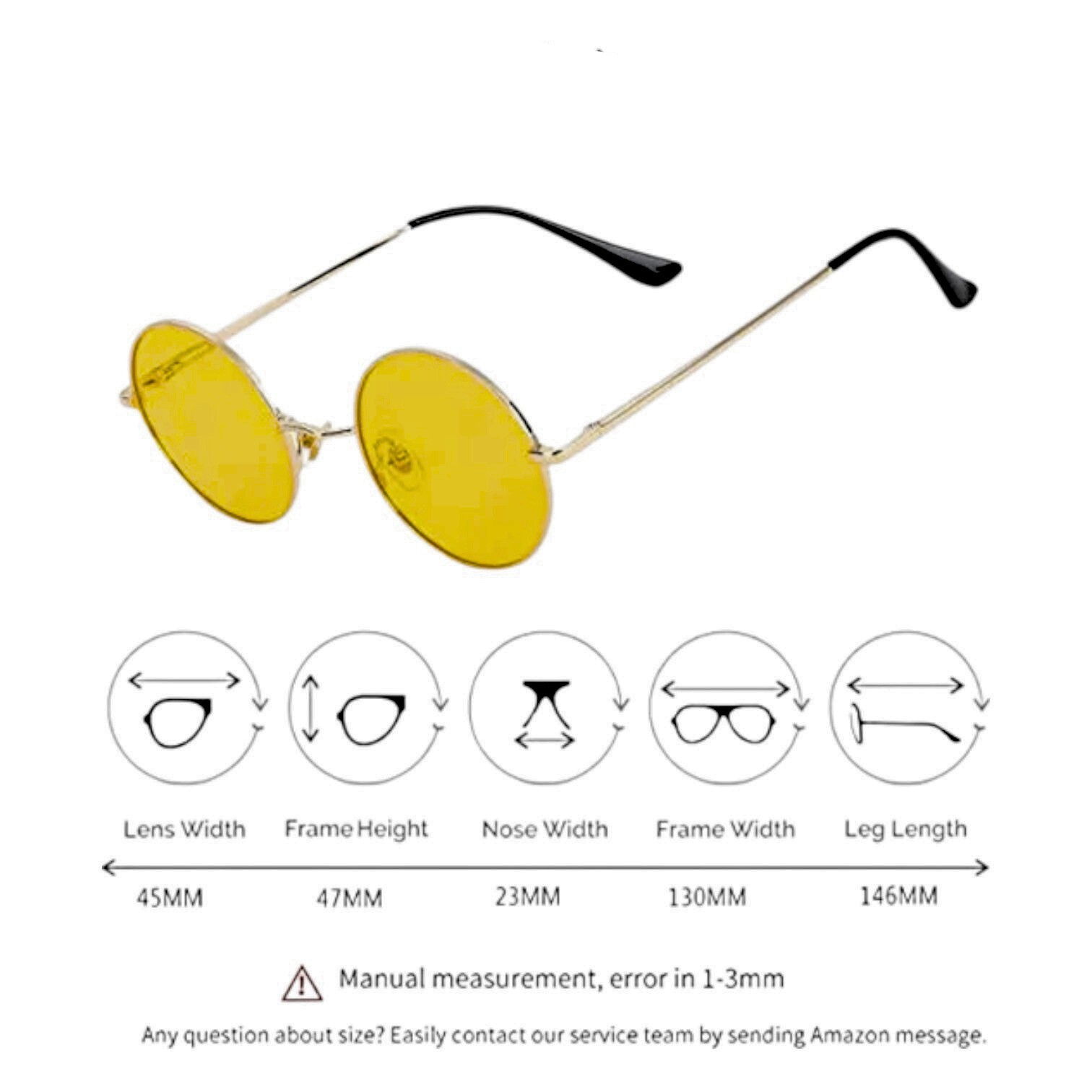 👓 LENTES VISION NOCTURNA TIPO LENNON POLARIZADOS Y SERIAL NC57 - 4