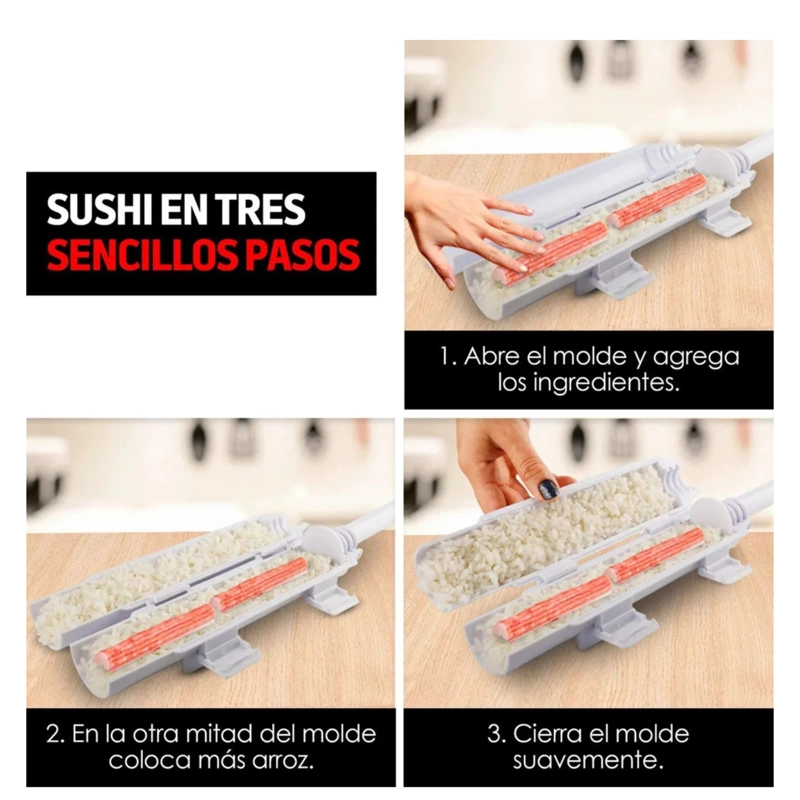 🍣MOLDE HACER SUSHI PRENSA ARROZ ROLLER HANDROLL ND06 - 13