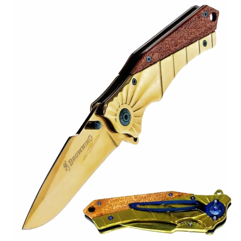 CUCHILLO TACTICO GOLD 368 RETRACTIL CAZA Y CAMPING AI19 - 1