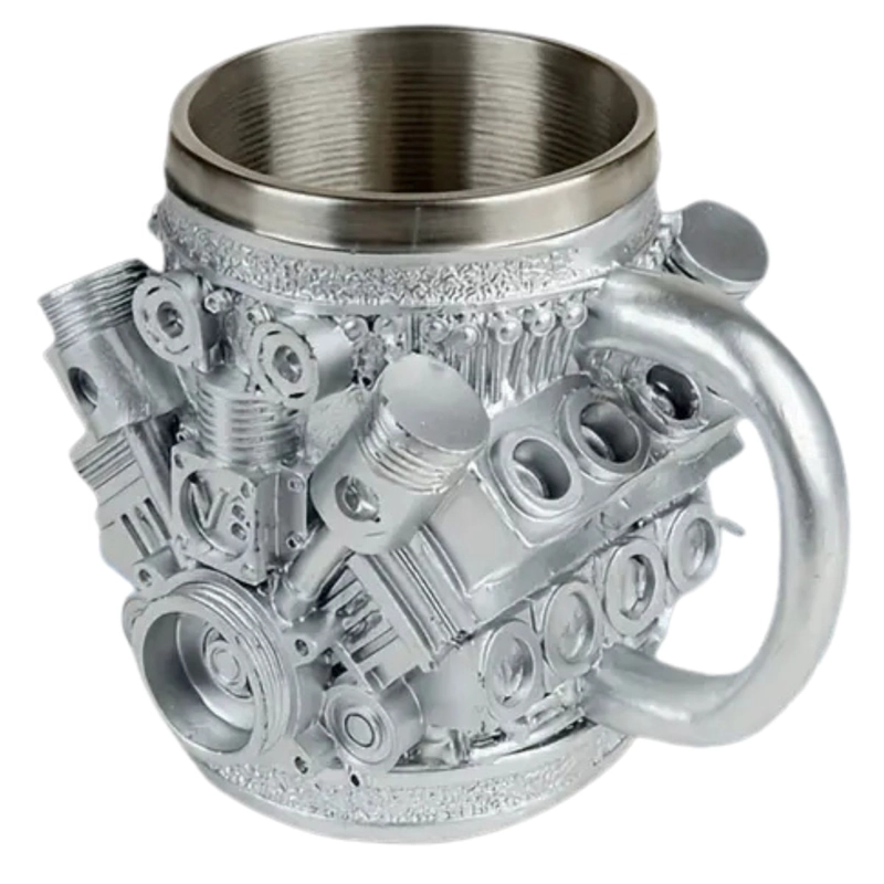 TAZA MOTOR V6  ACERO INOXIDABLE RESINA ND16 - 2