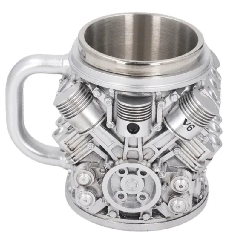 TAZA MOTOR V6  ACERO INOXIDABLE RESINA ND16 - 3