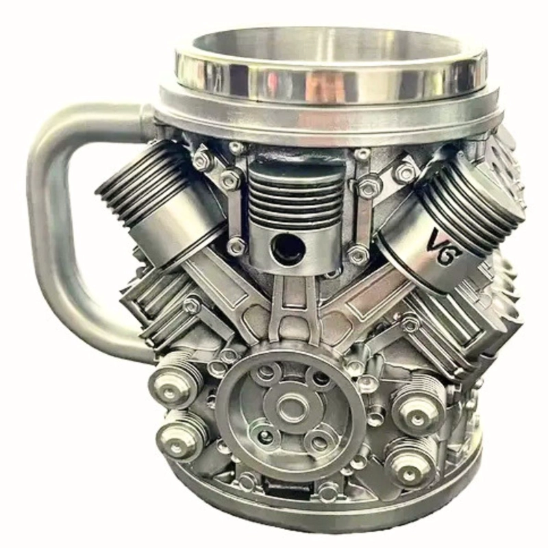 TAZA MOTOR V6  ACERO INOXIDABLE RESINA ND16 - 4