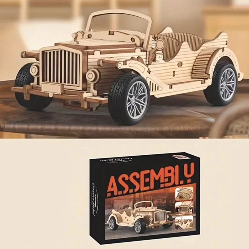 AUTO ARMABLE PUZZLE 3D DE MADERA CLASICO ND07 - 2