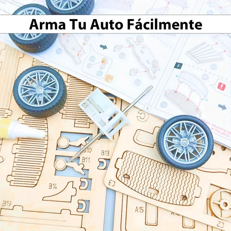 AUTO ARMABLE PUZZLE 3D DE MADERA CLASICO ND07 - 4