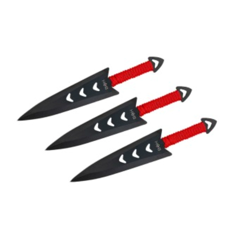 CUCHILLOS LANZAMIENTO ACERO NEGRO SET 3 - 7