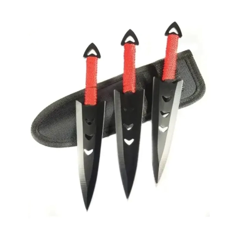 CUCHILLOS LANZAMIENTO ACERO NEGRO SET 3 - 3