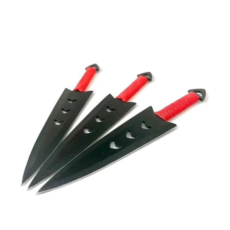 CUCHILLOS LANZAMIENTO ACERO NEGRO SET 3 - 5