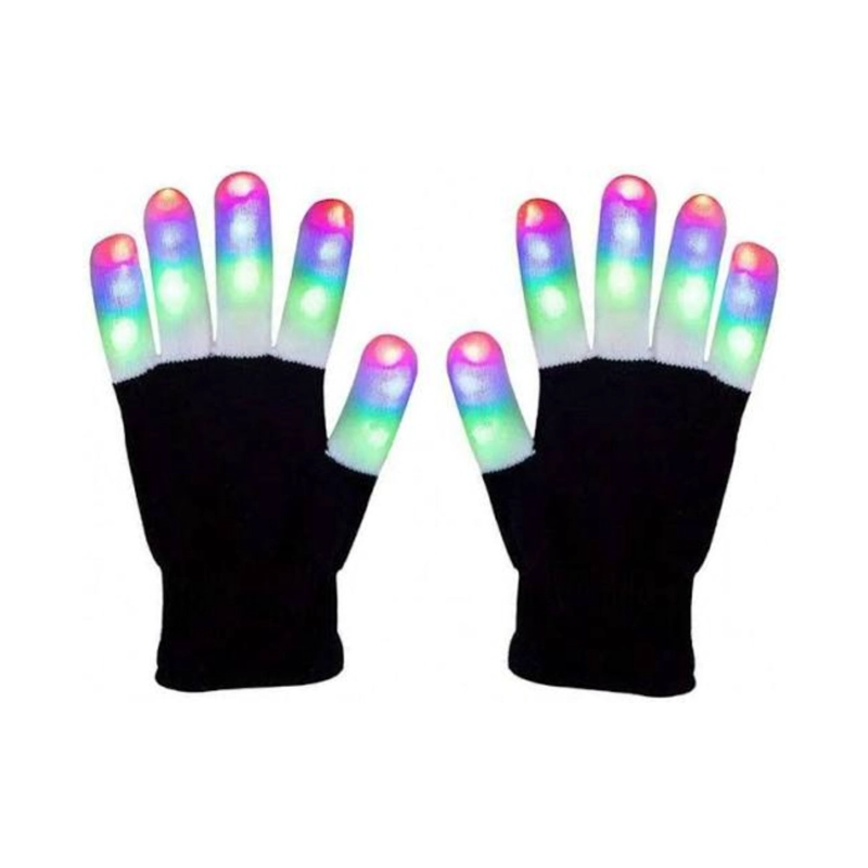 GUANTES LED DEDOS ILUMINADOS RAVE FIESTA - 4
