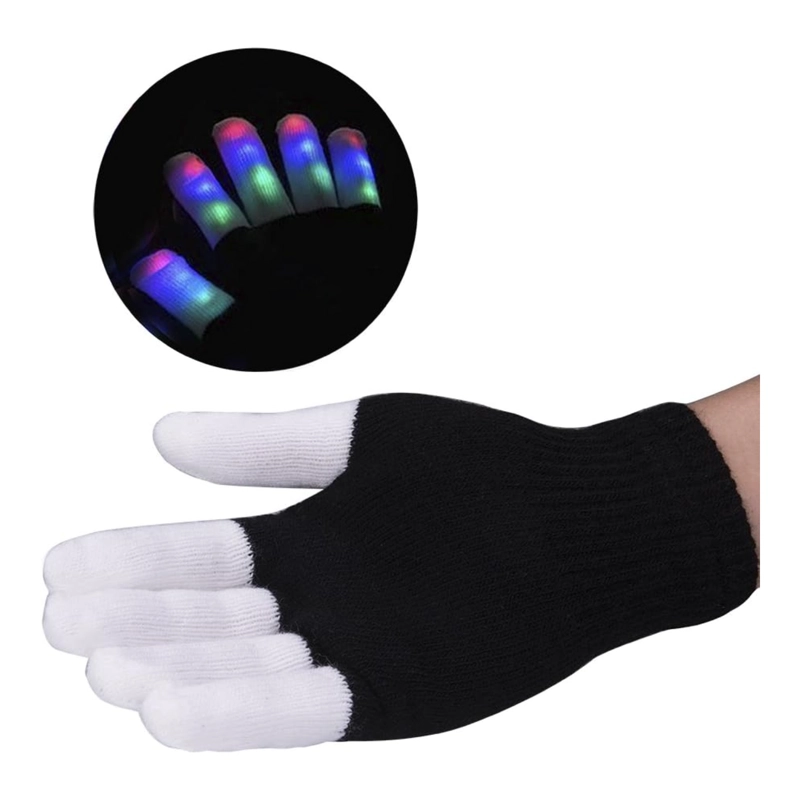 GUANTES LED DEDOS ILUMINADOS RAVE FIESTA - 6