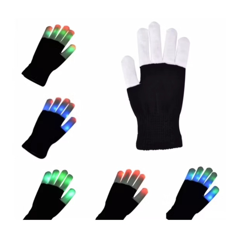 GUANTES LED DEDOS ILUMINADOS RAVE FIESTA - 7