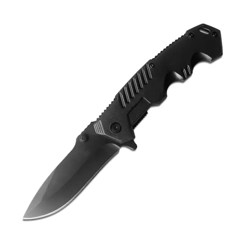 NAVAJA PLEGABLE ACERO INOXIDABLE CAMPING NEGRO BLACK STEEL - 1