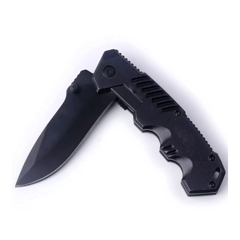 NAVAJA PLEGABLE ACERO INOXIDABLE CAMPING NEGRO BLACK STEEL - 2