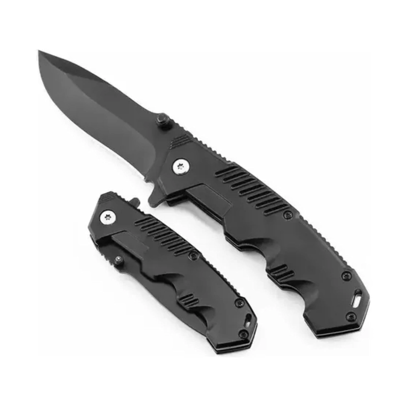 NAVAJA PLEGABLE ACERO INOXIDABLE CAMPING NEGRO BLACK STEEL - 3