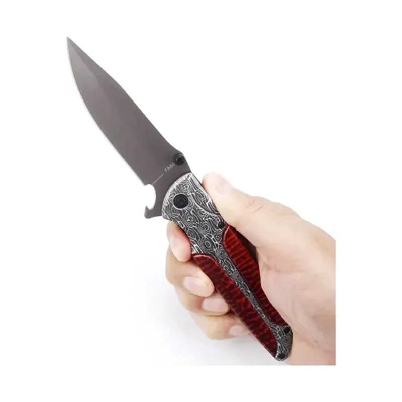 NAVAJA TIGRE DAMASCENO HOJA DROP POINT - 1