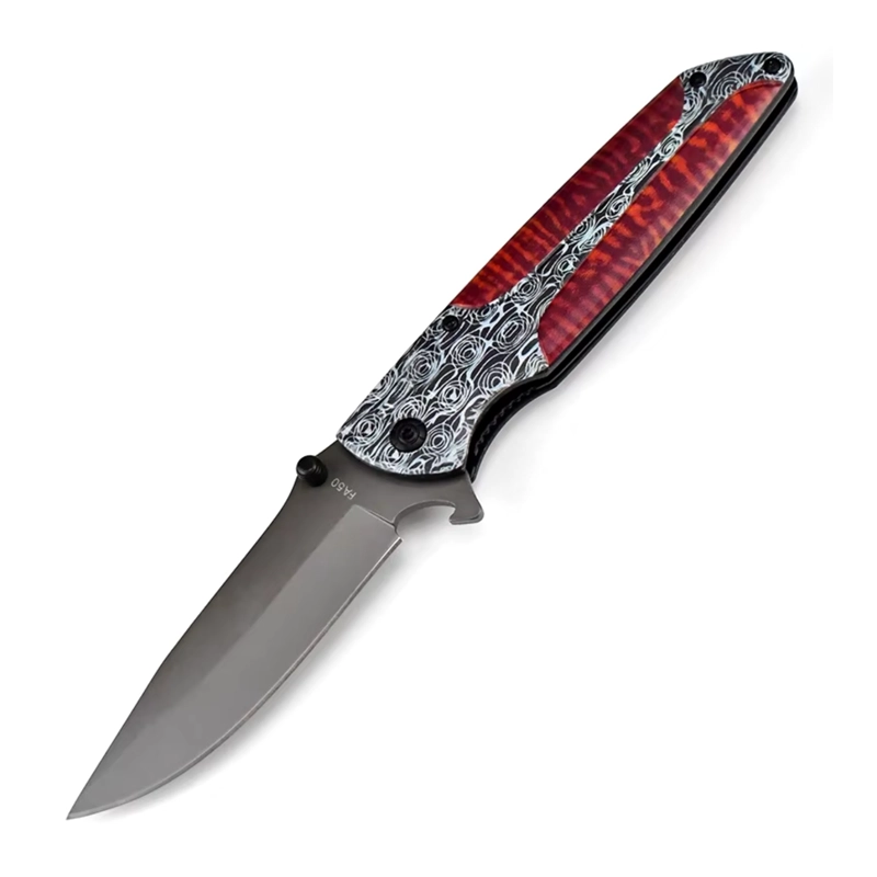 NAVAJA TIGRE DAMASCENO HOJA DROP POINT - 3