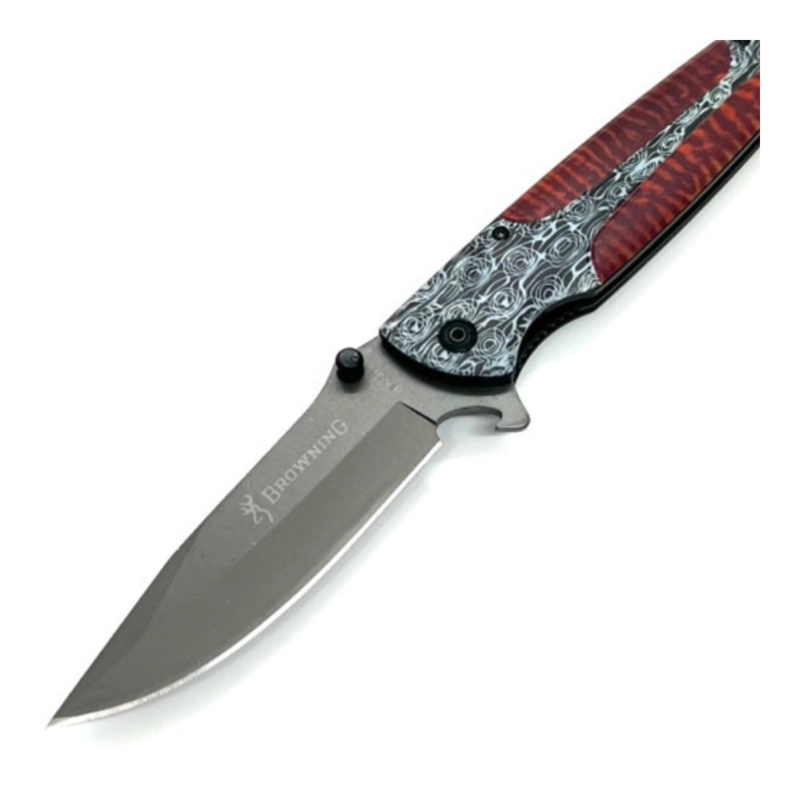 NAVAJA TIGRE DAMASCENO HOJA DROP POINT - 4