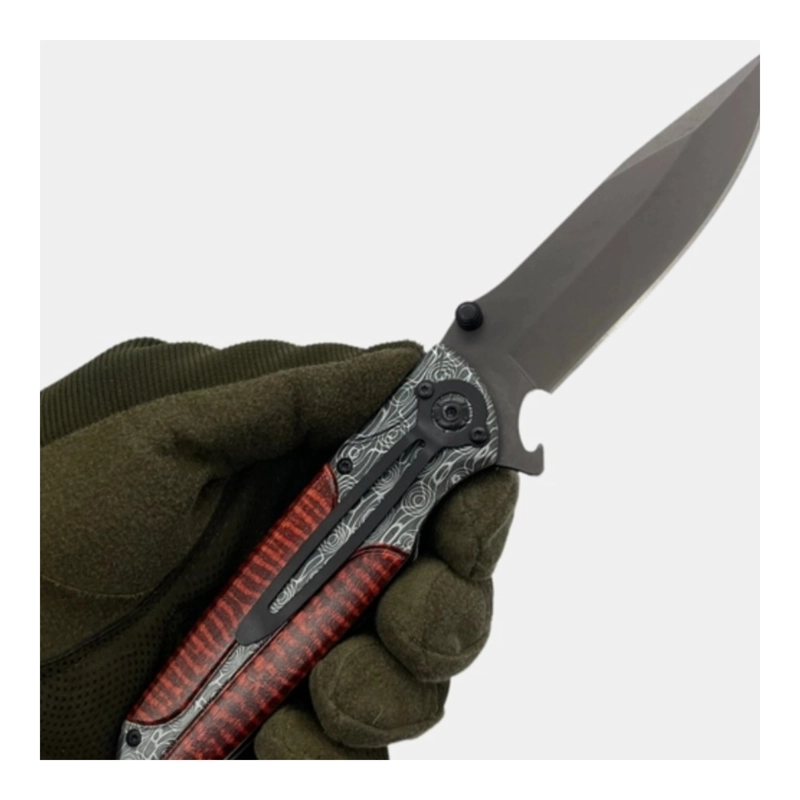 NAVAJA TIGRE DAMASCENO HOJA DROP POINT - 6