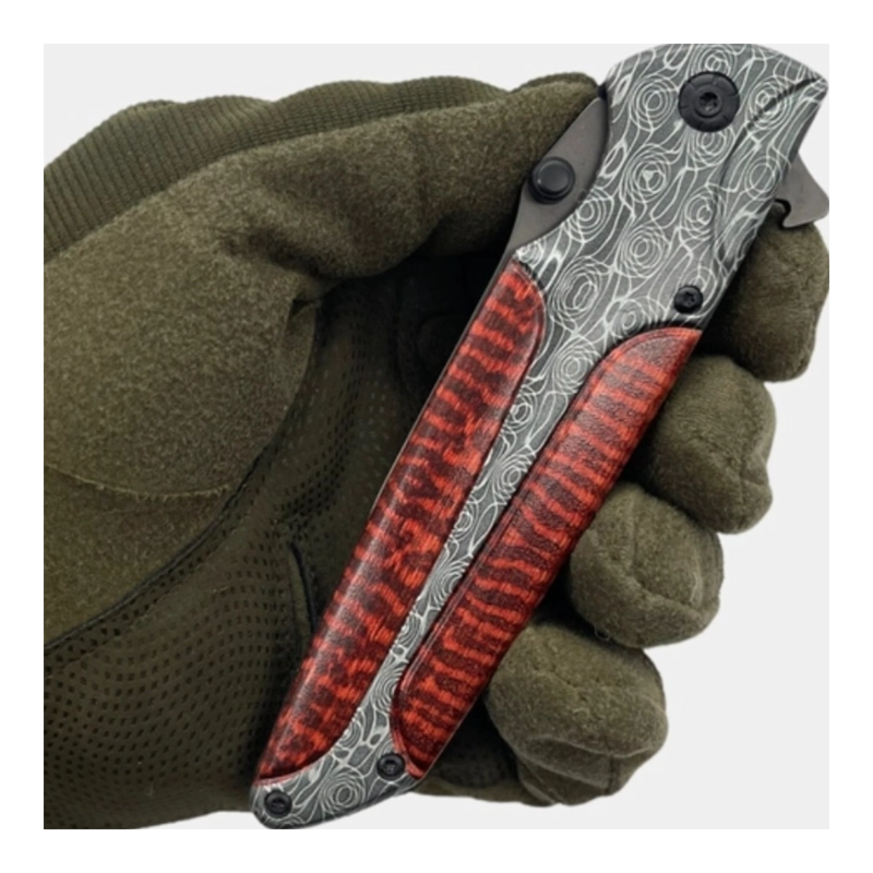 NAVAJA TIGRE DAMASCENO HOJA DROP POINT - 7