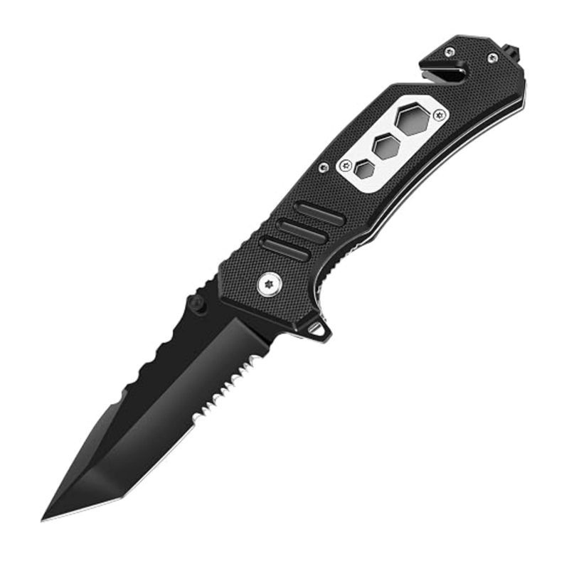 NAVAJA CRON PLEGABLE SERRADO APERTURA ASISTIDA NEGRO - 2