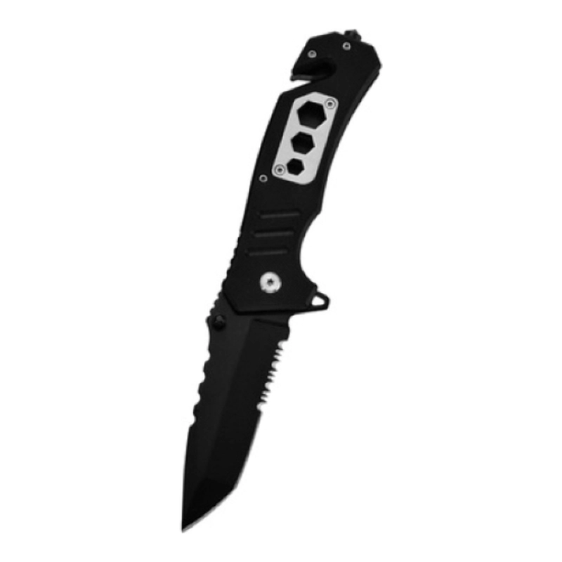 NAVAJA CRON PLEGABLE SERRADO APERTURA ASISTIDA NEGRO - 4