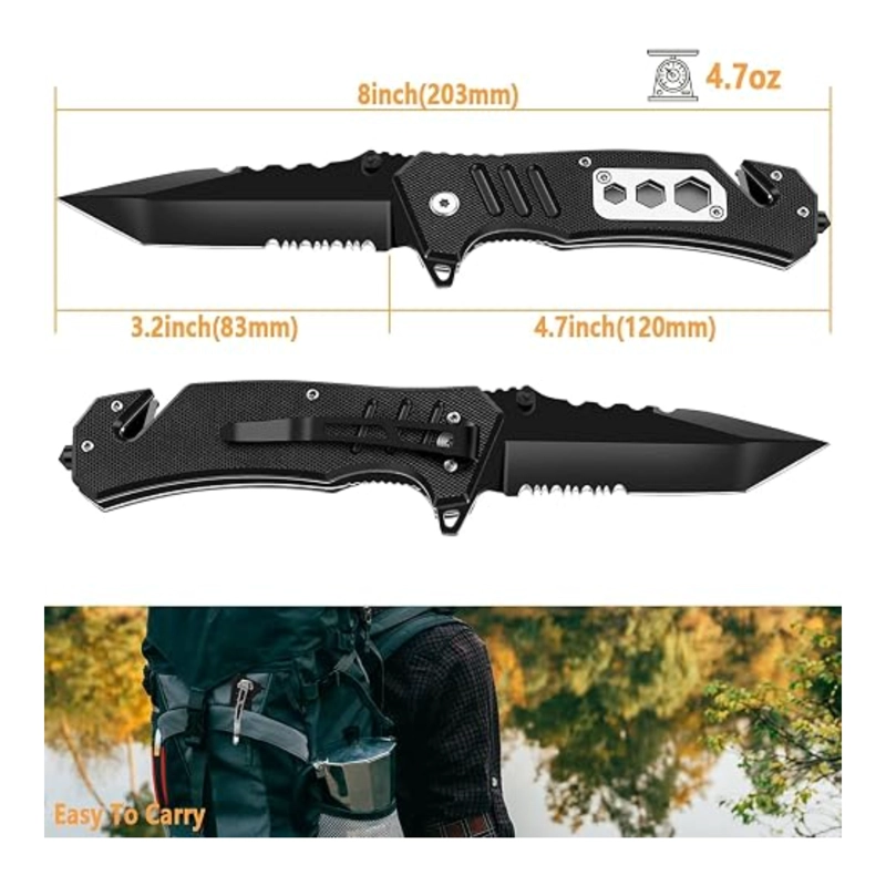 NAVAJA CRON PLEGABLE SERRADO APERTURA ASISTIDA NEGRO - 7