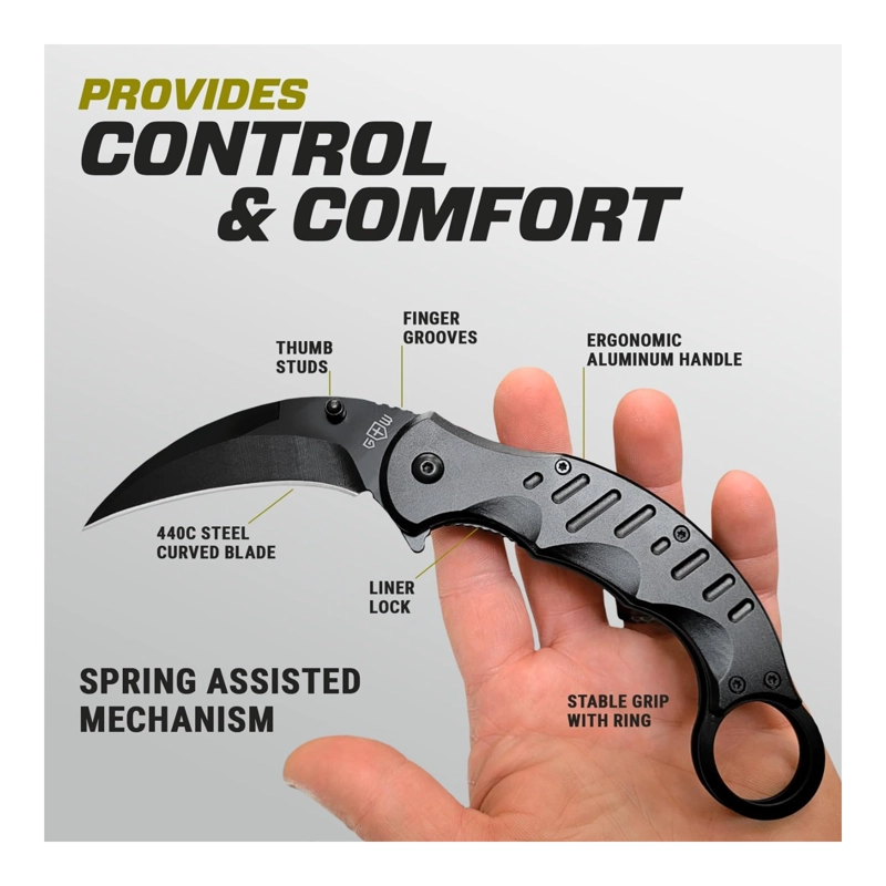 CUCHILLO KARAMBIT PLEGABLE ACERO 440C NAVAJA - 5