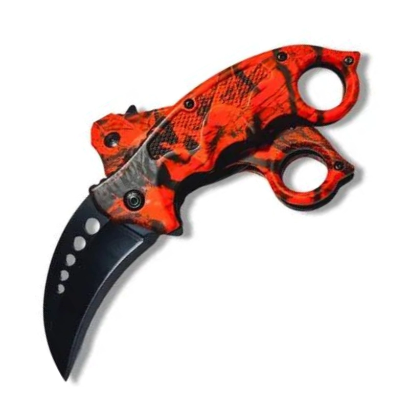 NAVAJA KARAMBIT HOJA CURVA ROJO INFERNO - 1