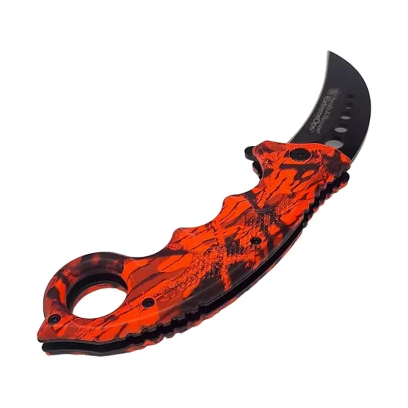NAVAJA KARAMBIT HOJA CURVA ROJO INFERNO - 4