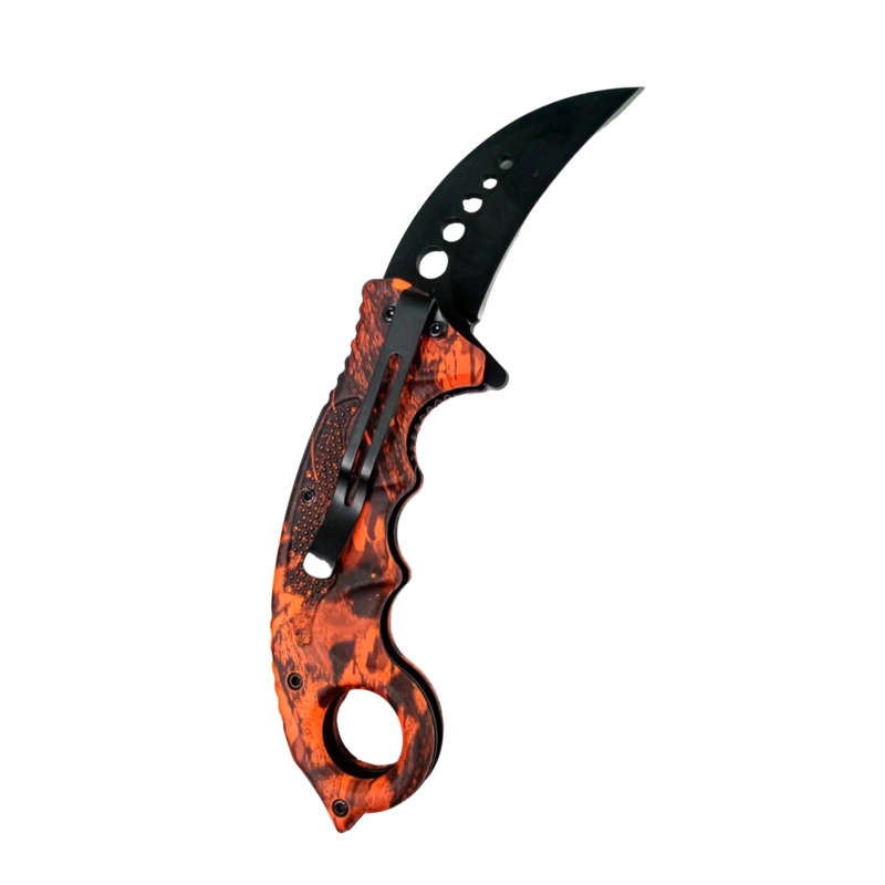 NAVAJA KARAMBIT HOJA CURVA ROJO INFERNO - 5