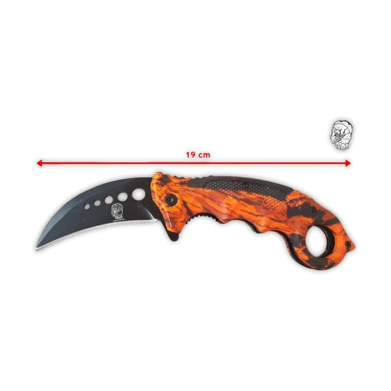 NAVAJA KARAMBIT HOJA CURVA ROJO INFERNO - 7